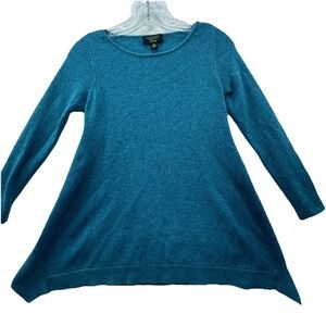 Charter Club Luxury 100% Cashmere Teal Tunic Sweater Size XS Soft Cozy Stretch‎